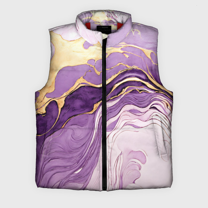 Мужской жилет утепленный 3D Сиреневый узор фото