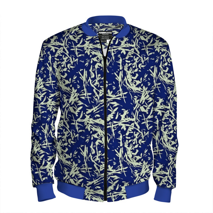 Мужской бомбер 3D Абстракция темно синий фото