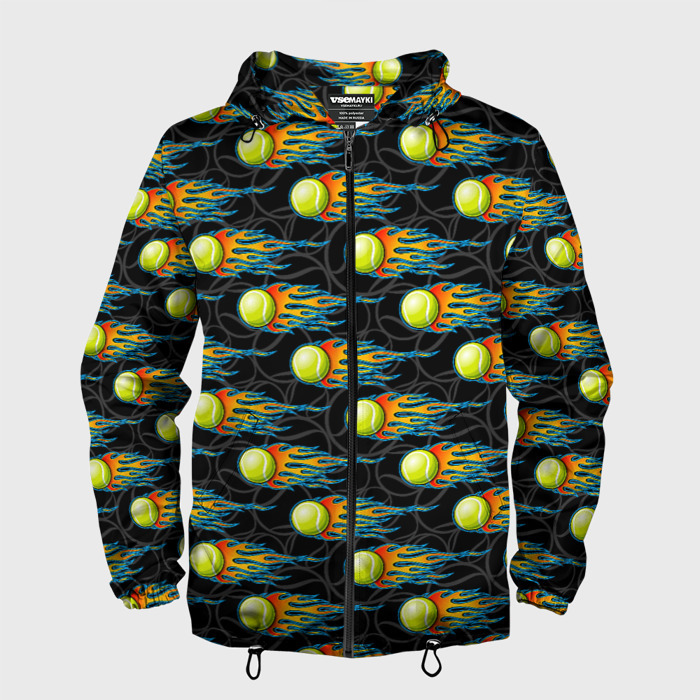 Мужская ветровка 3D Мячики теннисные фото