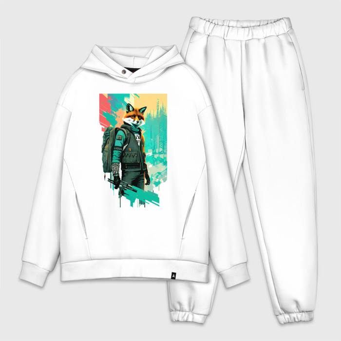 Мужской костюм oversize хлопок Лис геолог   нейросеть фото