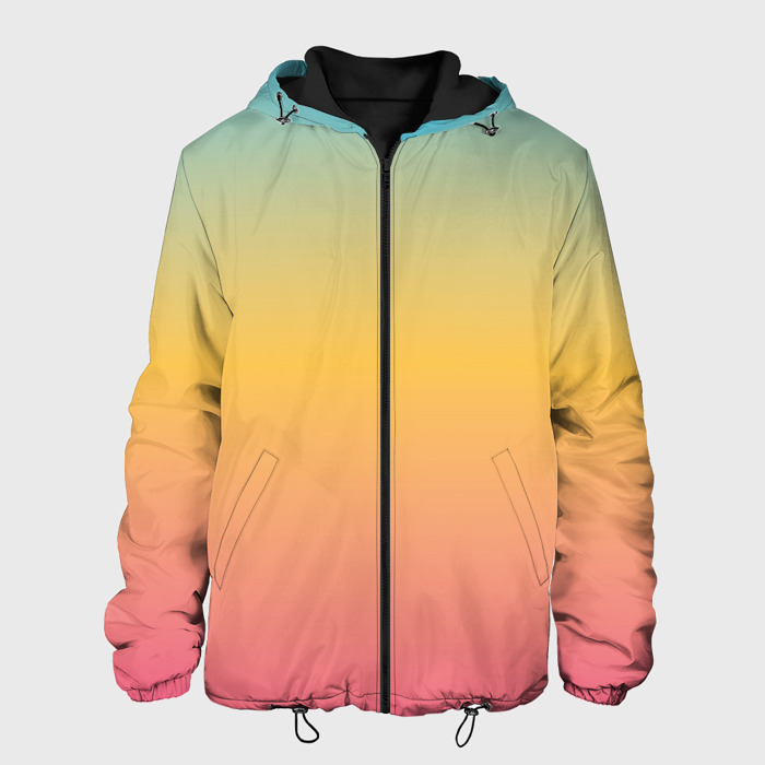 Мужская куртка 3D Градиент Персиковый закат фото