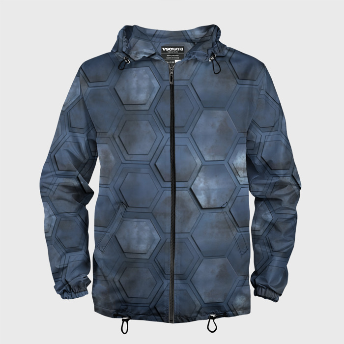 Мужская ветровка 3D Металлические плиты фото