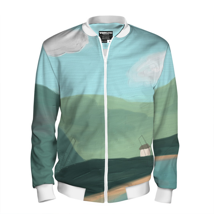 Мужской бомбер 3D Пейзаж маслом фото