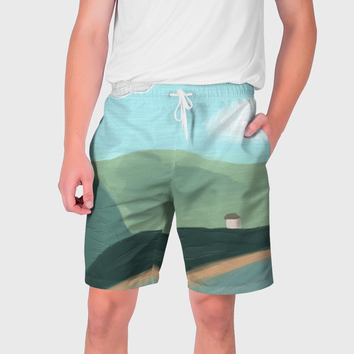 Мужские шорты 3D Пейзаж маслом фото