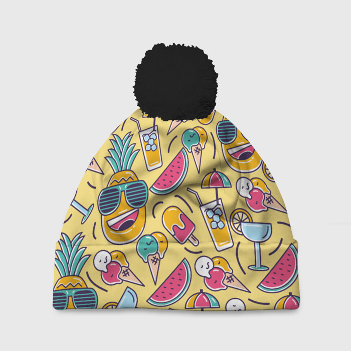 Шапка 3D c помпоном Летний позитив фото