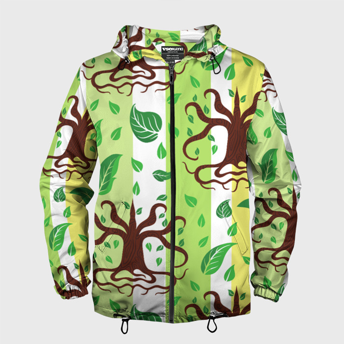 Мужская ветровка 3D Корни и деревья фото