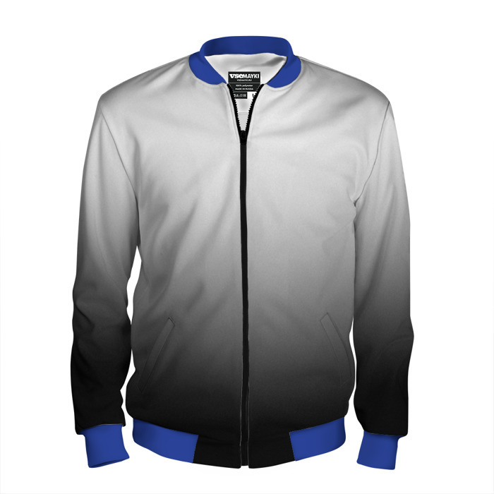 Мужской бомбер 3D Бело чёрный градиент фото