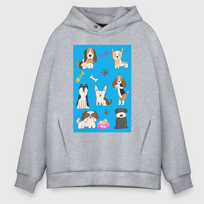Мужское худи Oversize хлопок Собачья команда фото