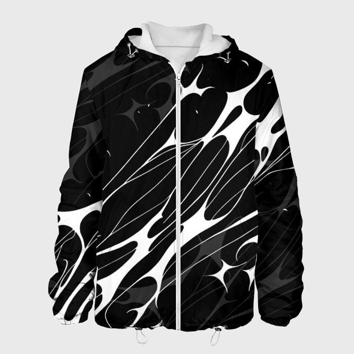 Мужская куртка 3D Белые абстрактные полосы фото