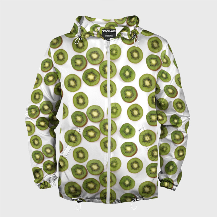 Мужская ветровка 3D Дольки киви фото