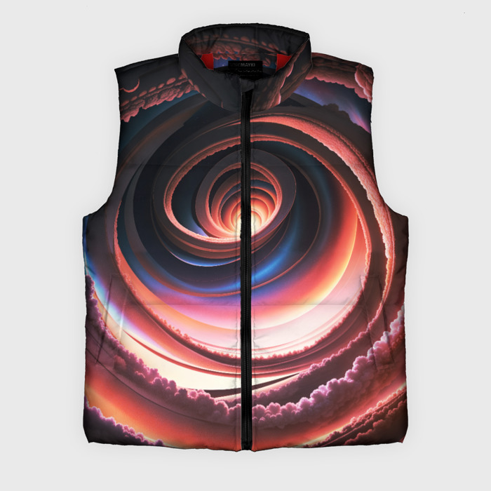 Мужской жилет утепленный 3D Вихрь из звезд и облаков фото