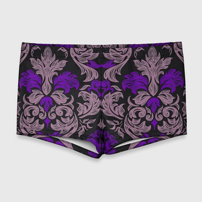 Мужские купальные плавки 3D Фиолетовый эскиз фото