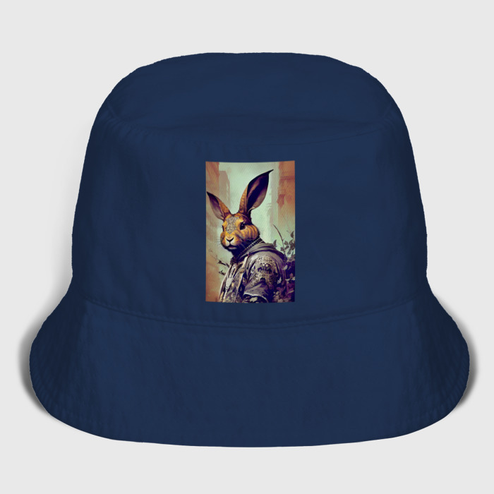 Мужская панама хлопок Модный зайчара   нейросеть фото