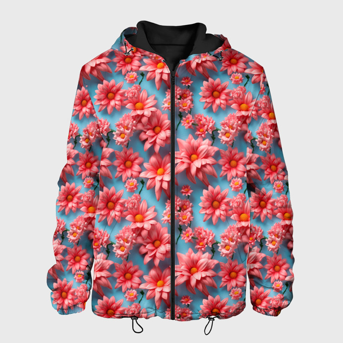 Мужская куртка 3D Нежные  цветочки фото