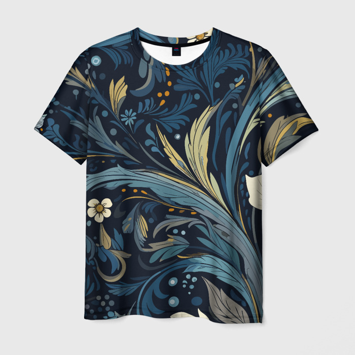 Мужская футболка 3D Цветочные узоры фото