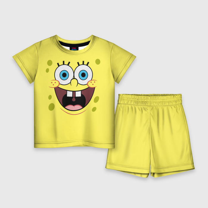 Детский костюм с шортами 3D Губка Спанч Боб фото