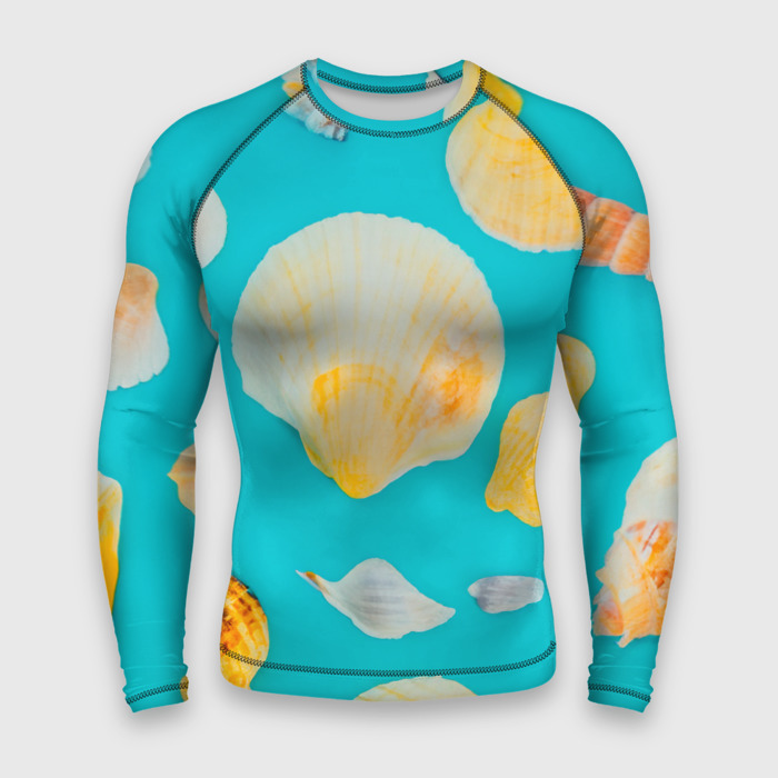 Мужской рашгард 3D Лето, ракушки фото