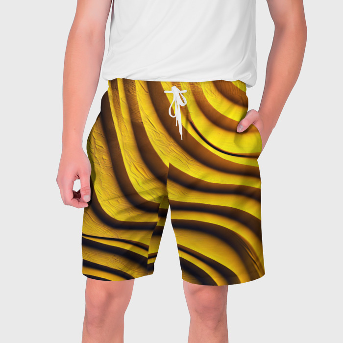Мужские шорты 3D Желтые абстрактные полосы фото