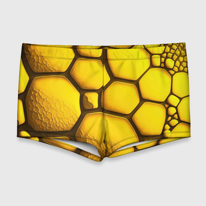 Мужские купальные плавки 3D Желтые объемные плиты фото