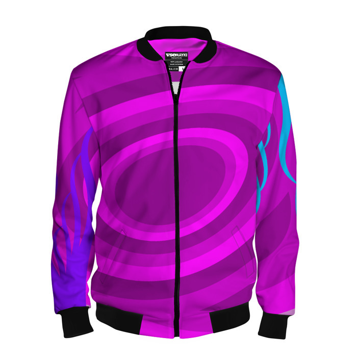 Мужской бомбер 3D Розовые овалы фото