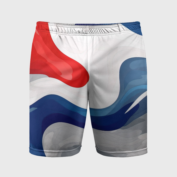 Мужские шорты спортивные Абстракция в цветах флага России фото
