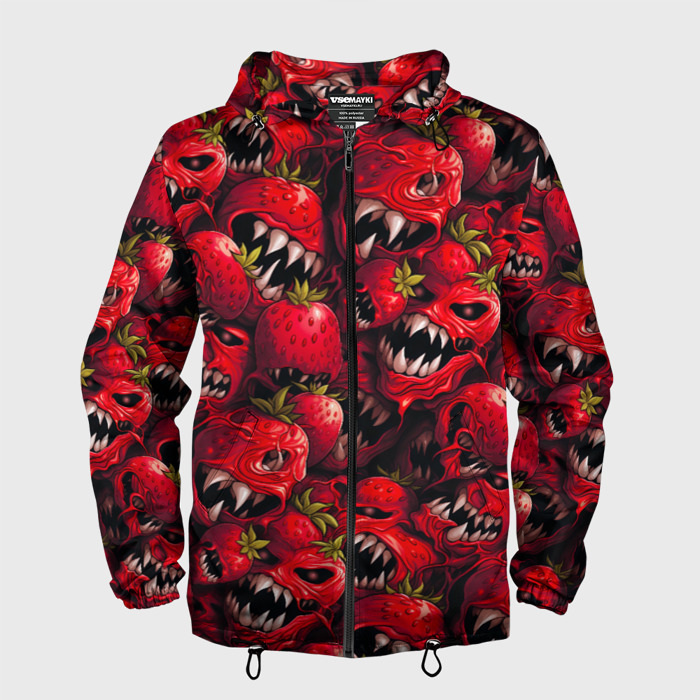Мужская ветровка 3D Клубничные монстры   паттерн фото