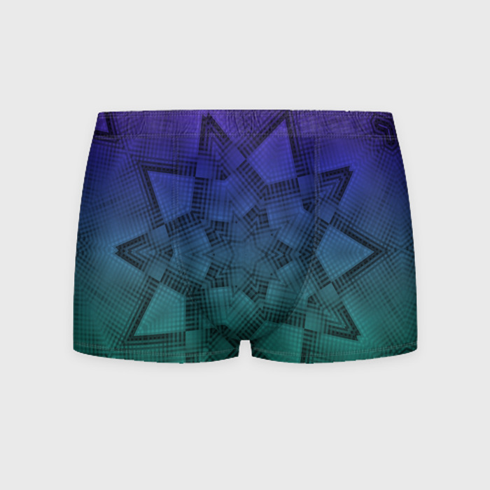 Мужские трусы 3D Холодный градиент зелено фиолетовый фото