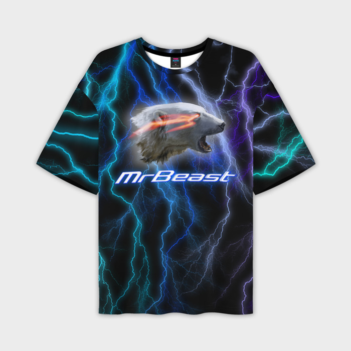Мужская футболка oversize 3D Мистер Бист   молнии фото