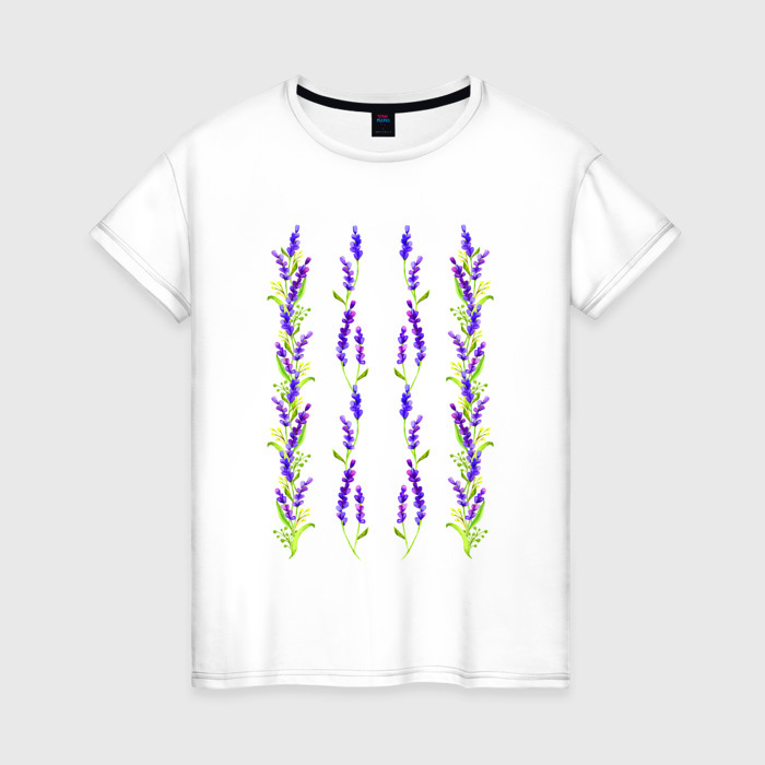 Женская футболка хлопок Лавандовый узор фото