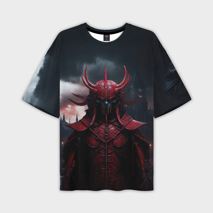 Мужская футболка oversize 3D Демонический жнец фото
