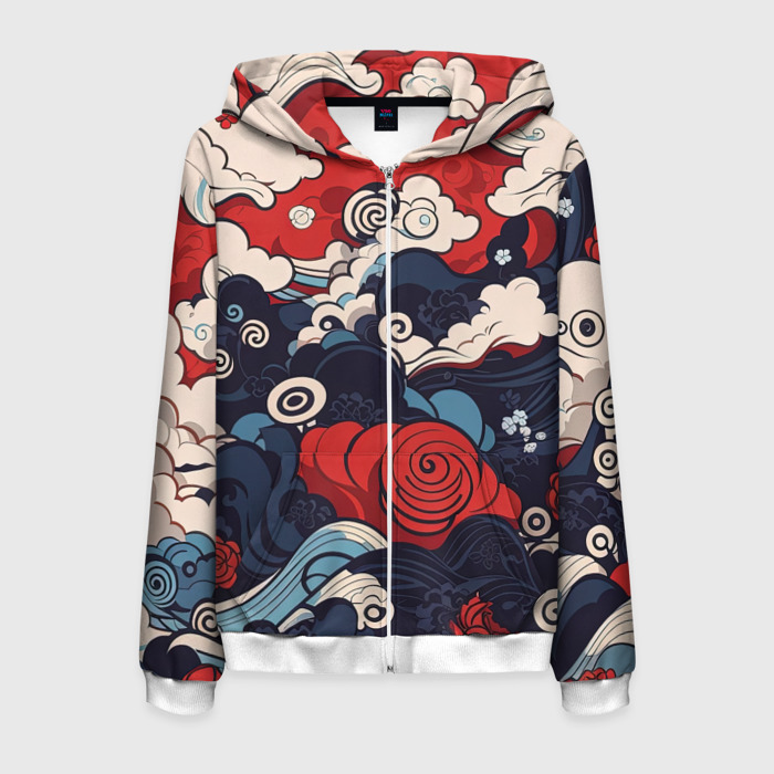 Мужская толстовка 3D на молнии Узоры в Японском  стиле фото