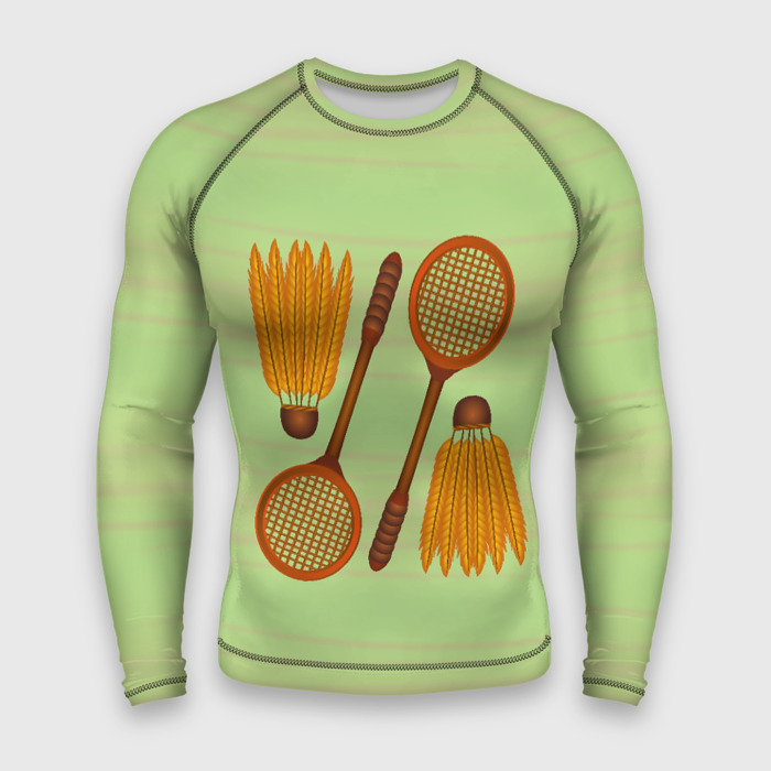 Мужской рашгард 3D Бадминтон фото