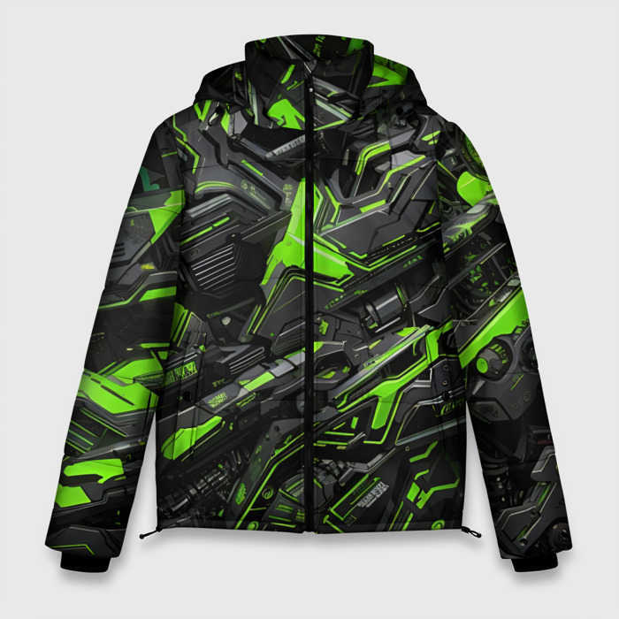 Мужская зимняя куртка 3D Текстура киберпанка фото