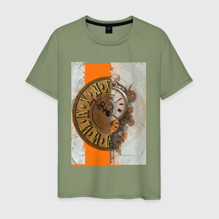 Мужская футболка хлопок Ретро часы фото