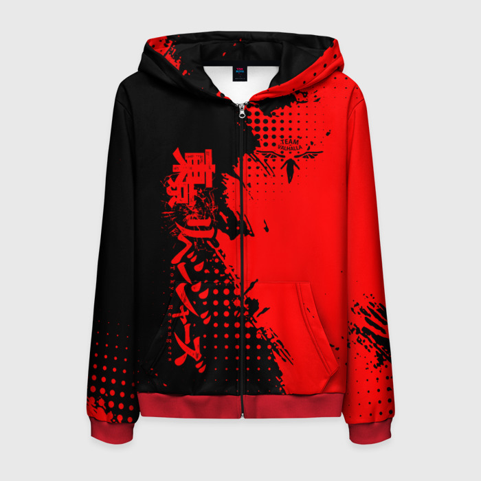 Мужская толстовка 3D на молнии Группировка Вальхалла   Tokyo revengers фото