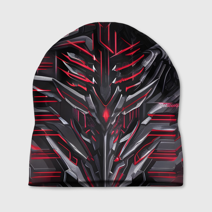 Шапка 3D Красная кибер броня фото