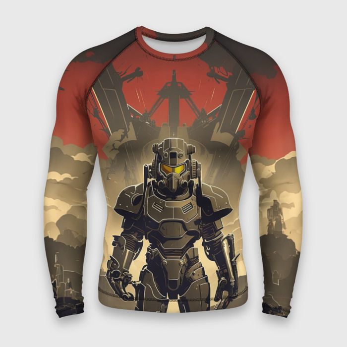 Мужской рашгард 3D Воин в силовой броне фото