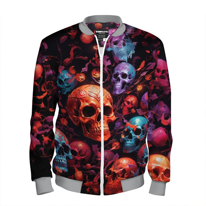 Мужской бомбер 3D Вечеренка черепов фото