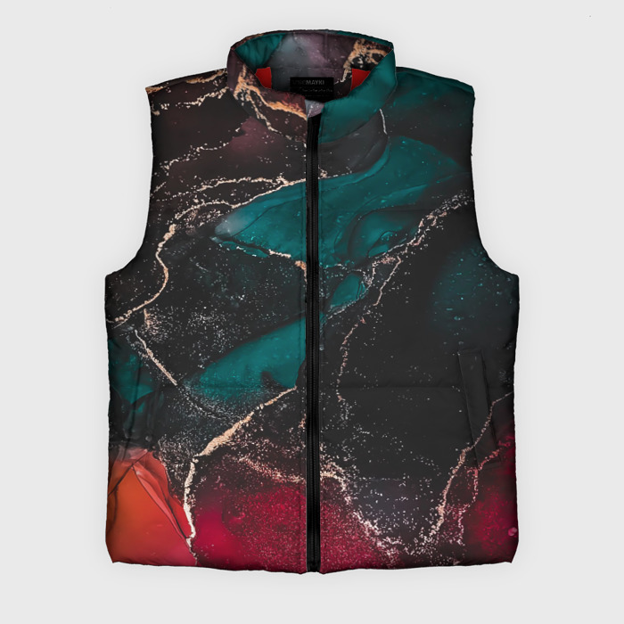 Мужской жилет утепленный 3D Лепестки оттенков фото