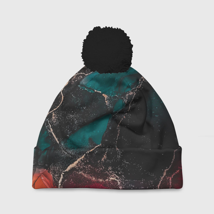 Шапка 3D c помпоном Лепестки оттенков фото