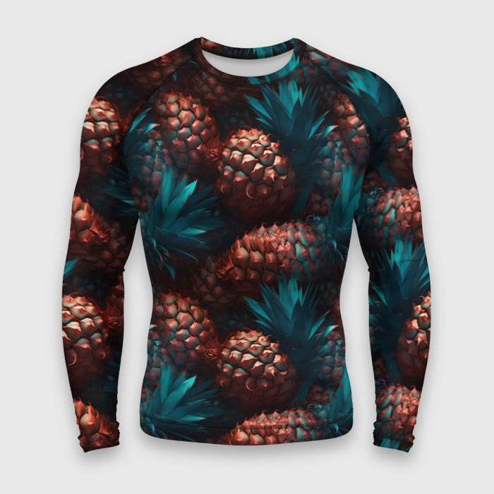 Мужской рашгард 3D Ананасы   паттерн фото