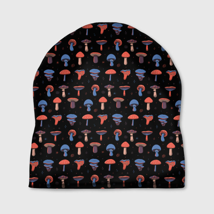 Шапка 3D Мухоморы паттерн фото