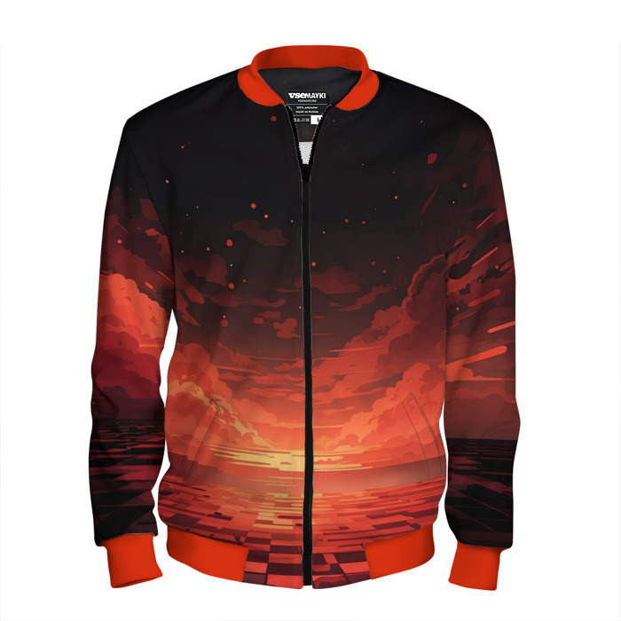 Мужской бомбер 3D Затихающий  летний вечер фото