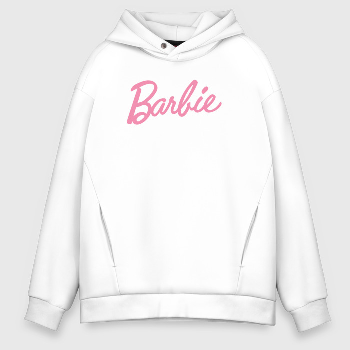 Мужское светящееся худи Pink Barbie logo фото