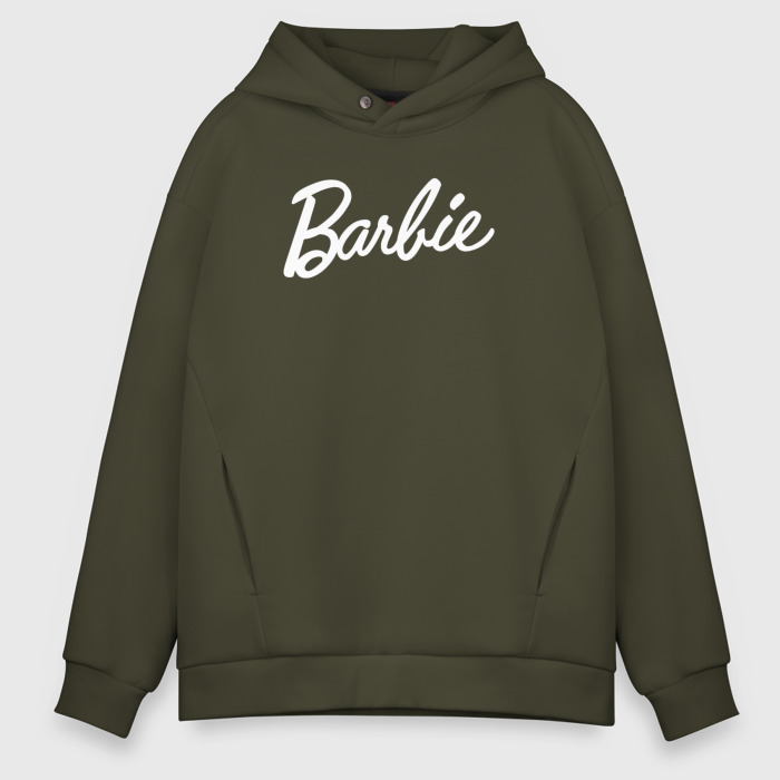 Мужское светящееся худи Barbie white logo фото