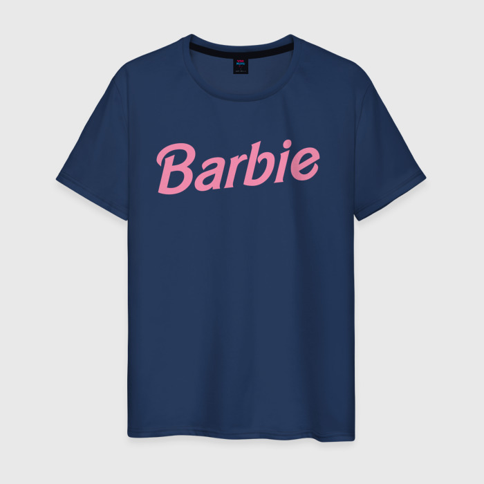 Светящаяся мужская футболка Logo Barbie pink фото