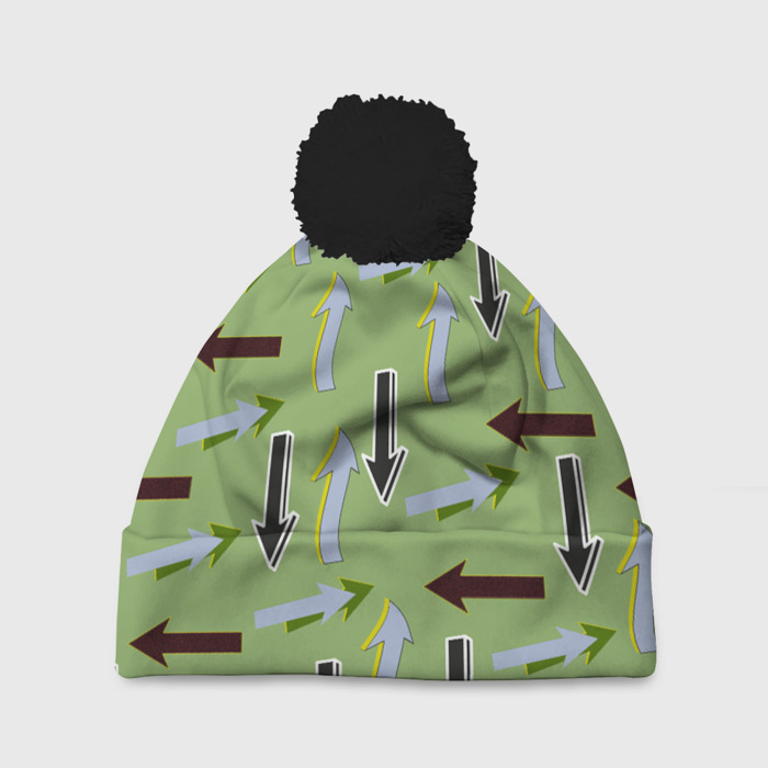 Шапка 3D c помпоном Стрелочки вверх и вниз фото