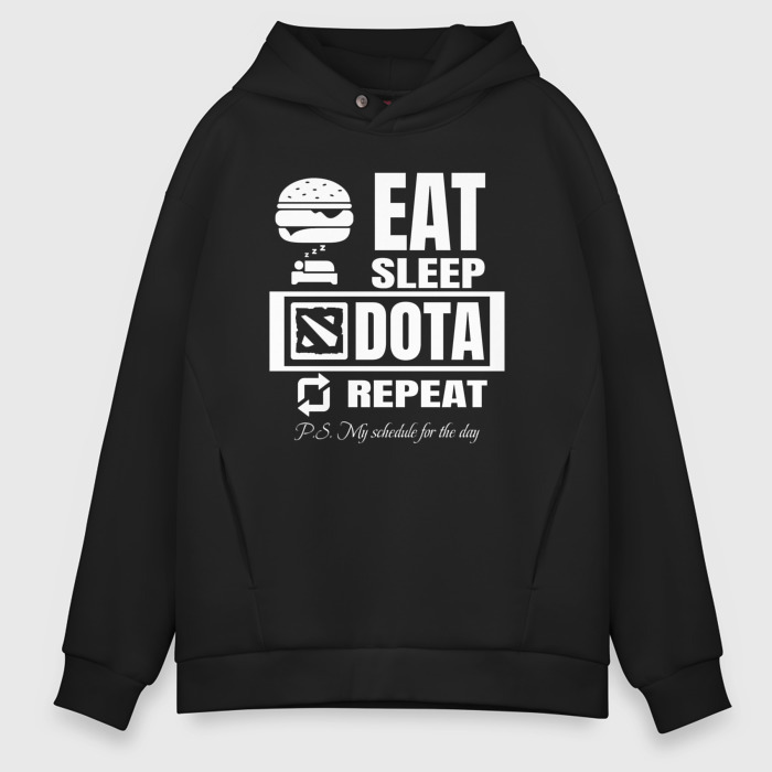 Мужское худи Oversize хлопок Дота 2 на повторе фото