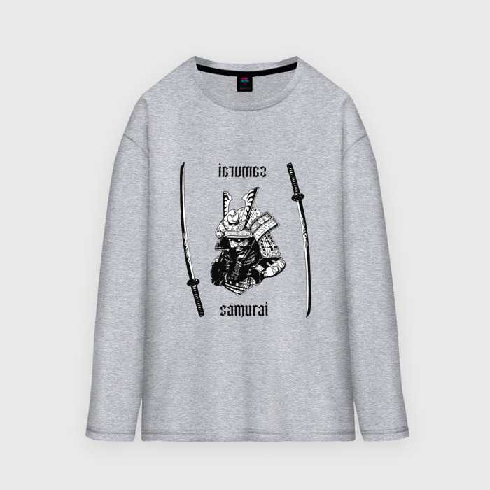Мужской лонгслив oversize хлопок Самурай и мечи фото