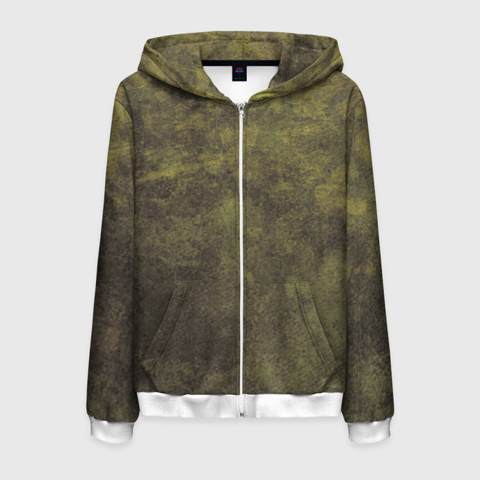 Мужская толстовка 3D на молнии Текстура   Dirty green фото